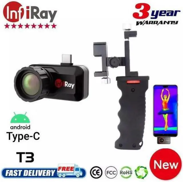 Main image of InfiRay T3 Thermal Imaging Camera Type C IR 384x288 Night Vision Detector (T3+holder)