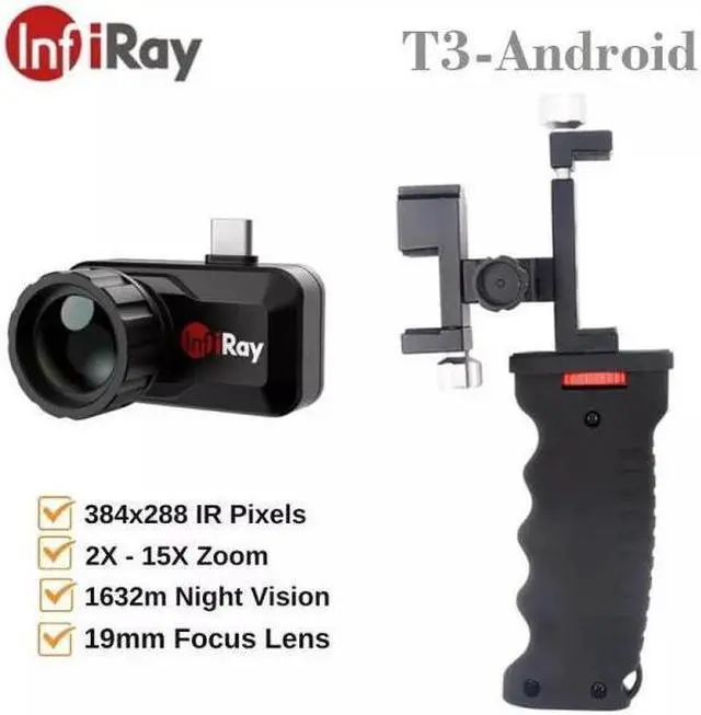 Main image of InfiRay T3 Infrared Sensors Thermal Camera Night Vision Monocular for Andriod (T3+holder)