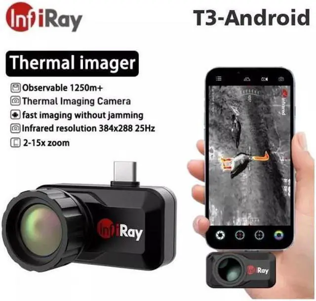Main image of InfiRay Xinfrared T3 Thermal Imager Scope Hunting Night Vision Android 384x288 (T3+holder)