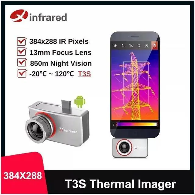 Alt view image 2 of 7 - InfiRay T3S Thermal Camera Industrial Thermal Imaging Camera for Android Type C