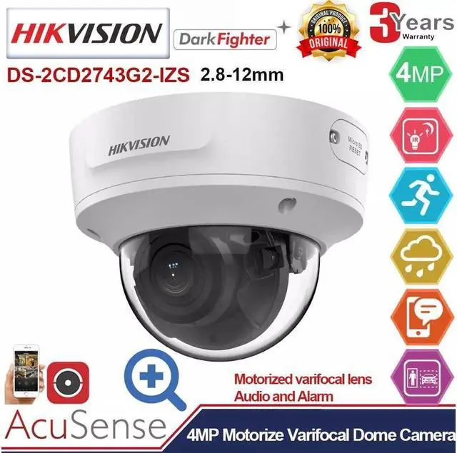 MECARE IP Camera 4MP AcuSense Motorized Varifocal Dome POE DS
