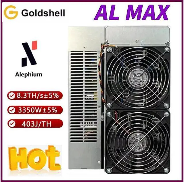 Alt view image 3 of 7 - Goldshell AL Max 8.3Th/s 3350W Alephium ALPH Miner Blake3 algorithm Ship 30 Dec