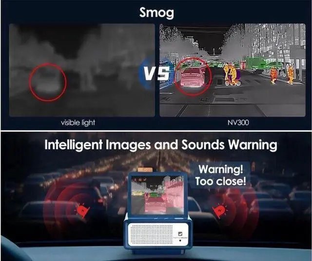 Alt view image 3 of 6 - Thermal Master NV300 AI Thermal Imaging Driving Recorder Vehicle Camera For Car