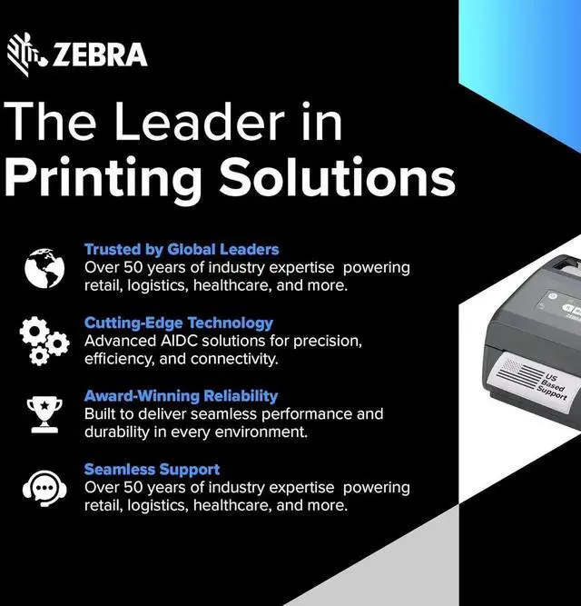 Alt view image 5 of 7 - Ze,br,a ZD421 Direct Thermal Desktop Printer 300DPI ZD4AC43-309M00EZ W/USB Cable
