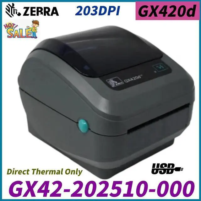 Main image of Ze,br,a GX420d Direct Thermal Printer USB Serial and Parallel Port GX42-202510-000 203dpi