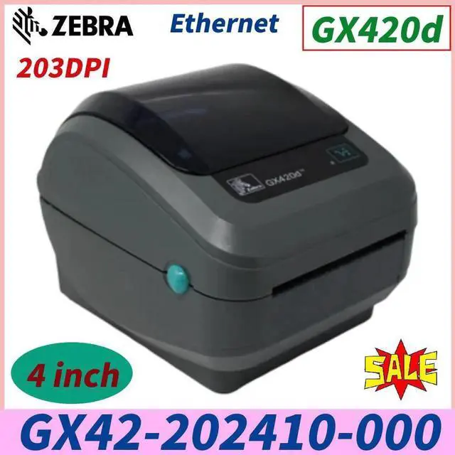 Alt view image 7 of 7 - Ze,br,a GX420d GX42-202410-000 Direct Thermal Desktop Printer 203dpi Label Printer Ethernet