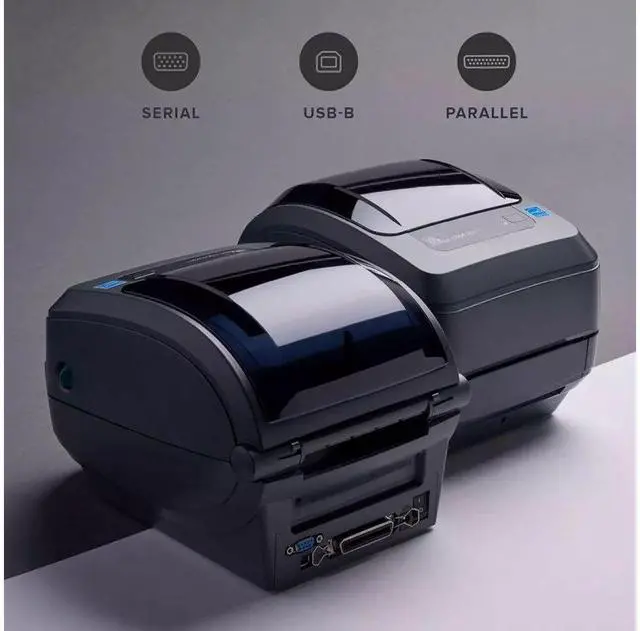 Alt view image 4 of 7 - Ze,b,ra GX430T Thermal Transfer Label Tag Printer 300 dpi USB Serial No AC Adapter GX43-102510-000 USB