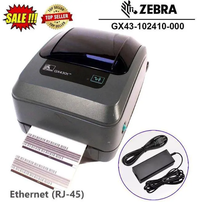 Main image of Ze,b,ra GX430T Ethernet Thermal Transfer Label Printer 300 DPI PN:GX43-102410-000