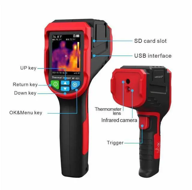 Alt view image 5 of 7 - Noyafa NF-521 Infrared Thermal Temperature Imager Camera W/ 8GB Heating Detector