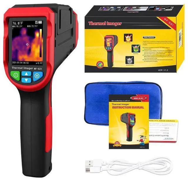 Alt view image 7 of 7 - Noyafa NF-521 Infrared Thermal Temperature Imager Camera W/ 8GB Heating Detector