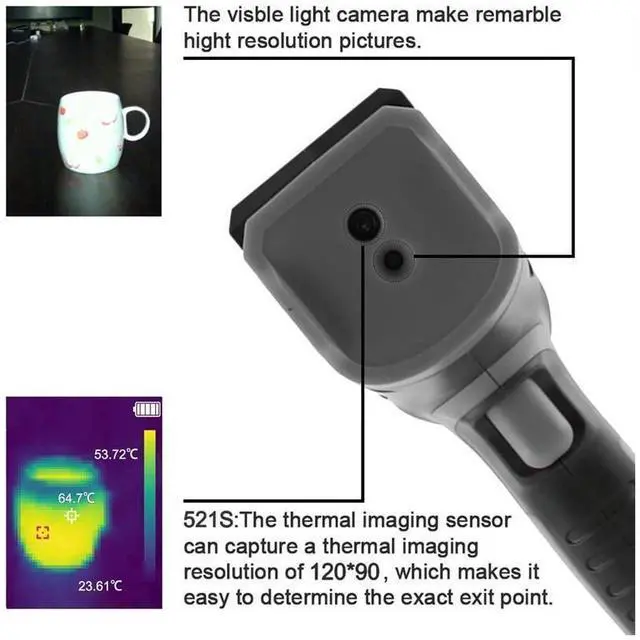 Alt view image 4 of 7 - NOYAFA NF-521S Thermal Imaging Camera Digital Night Vision Infrared Thermometer