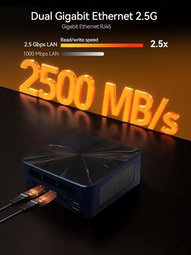 Alt view image 4 of 7 - BREN7P Mini PC AMD Ryzen 7 7840HS 5.1GHz, 64GB DDR5 RAM, 512GB PCIe 4.0 SSD Desktop Compute, Triple 4K Display, WiFi 6 BT5.2 W-11