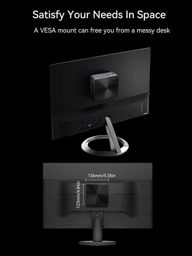 Alt view image 6 of 7 - BREN7P Mini PC AMD Ryzen 7 7840HS 5.1GHz, 16GB DDR5 RAM, 1TB PCIe 4.0 SSD Desktop Compute, Triple 4K Display, WiFi 6 BT5.2 W-11