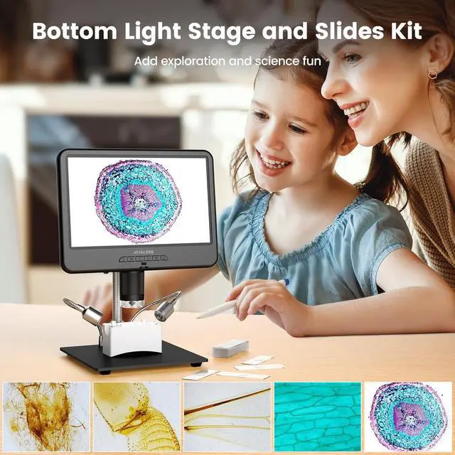 Alt view image 4 of 7 - JL210 10.1'' Digital Microscope for Adults, Coin Magnifier Microscopes Full View for Error Coins, Soldering Electronics Microscopes Camera, 8 LED, 12.6" Metal Stand, PC View, 32GB