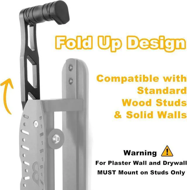 Alt view image 3 of 7 - Bike Swivel Wall Hanger with Rear Wheel Pad Stopper - Adjustable & Foldable Indoor Storage Hook Organizer - Safe & Secure for Storing MTB, Road Bicycles in Garage or Home - 2 Pack