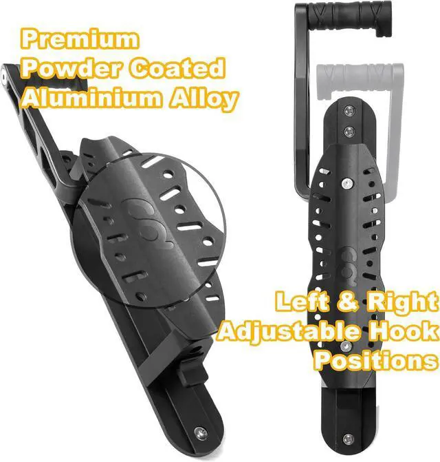 Alt view image 6 of 7 - Bike Swivel Wall Hanger with Rear Wheel Pad Stopper - Adjustable & Foldable Indoor Storage Hook Organizer - Safe & Secure for Storing MTB, Road Bicycles in Garage or Home - 2 Pack