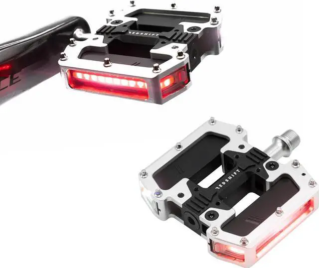 Main image of ARCLIGHT PRO Flat Bicycle Pedals with LED Lights, Auto On-Off, 36+ hr Battery, USB Rechargeable, Weatherproof, Flat Aluminum Bike Pedal with 9/16in Steel Spindle and Traction Pins
