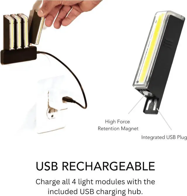 Alt view image 6 of 6 - ARCLIGHT PRO Flat Bicycle Pedals with LED Lights, Auto On-Off, 36+ hr Battery, USB Rechargeable, Weatherproof, Aluminum Bike Pedal 9/16in Steel Spindle and Traction Pins  Black -