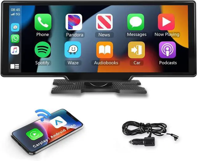 Main image of 10.26" Touchscreen Wireless Carplay Portable Car Stereo Android Auto, Car Play Navigation, Voice Control, Bluetooth/AUX/FM, Car Radio Receiver