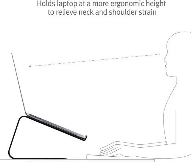 Alt view image 3 of 6 - Twelve South Curve, Cooling Laptop Stand for MacBooks & Laptops,Matte Black | Elegant Desktop Stand, for MackBook & Laptops Including Neo, Lifts Screen and Camera for Better Ergonomics and Video Calls