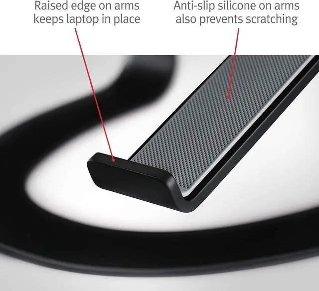 Alt view image 4 of 6 - Twelve South Curve, Cooling Laptop Stand for MacBooks & Laptops,Matte Black | Elegant Desktop Stand, for MackBook & Laptops Including Neo, Lifts Screen and Camera for Better Ergonomics and Video Calls