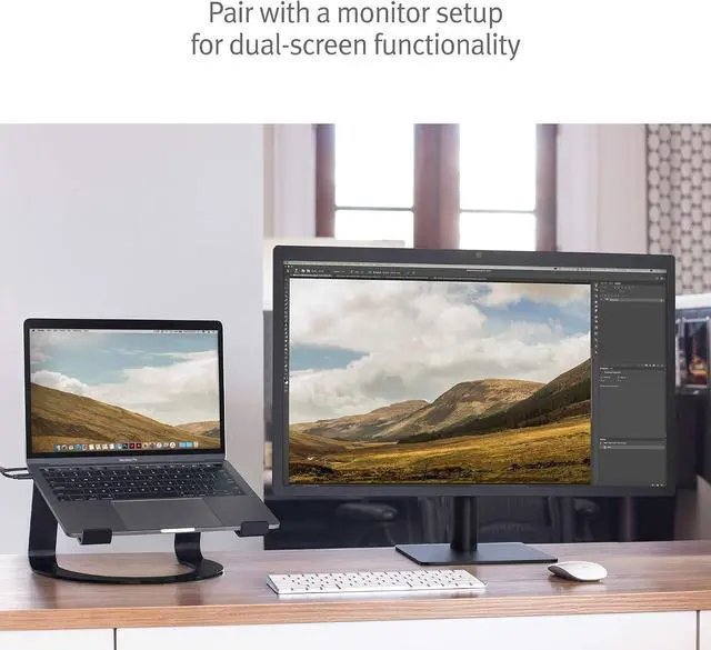 Alt view image 6 of 6 - Twelve South Curve, Cooling Laptop Stand for MacBooks & Laptops,Matte Black | Elegant Desktop Stand, for MackBook & Laptops Including Neo, Lifts Screen and Camera for Better Ergonomics and Video Calls