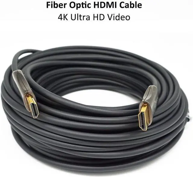 Alt view image 2 of 7 - DTech Ultra Slim 200 Feet Fiber Optic HDMI 2.0 Cable 4K 60Hz 18Gbps for in-Wall Installation 200ft Projector Laptop Computer Monitor TV (61 Meters)