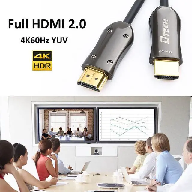 Alt view image 5 of 7 - DTech Ultra Slim 200 Feet Fiber Optic HDMI 2.0 Cable 4K 60Hz 18Gbps for in-Wall Installation 200ft Projector Laptop Computer Monitor TV (61 Meters)