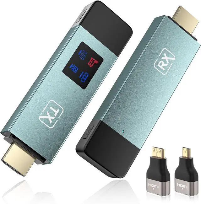 Main image of Wireless Hdmi Transmitter and Receiver, Wireless HD Extender Plug & Play Portable 2.4G/5G with LED Screen Wireless Hdmi Kit for Streaming Video and Audio to Monitor from Laptop/Pc/Tv Box/Projector