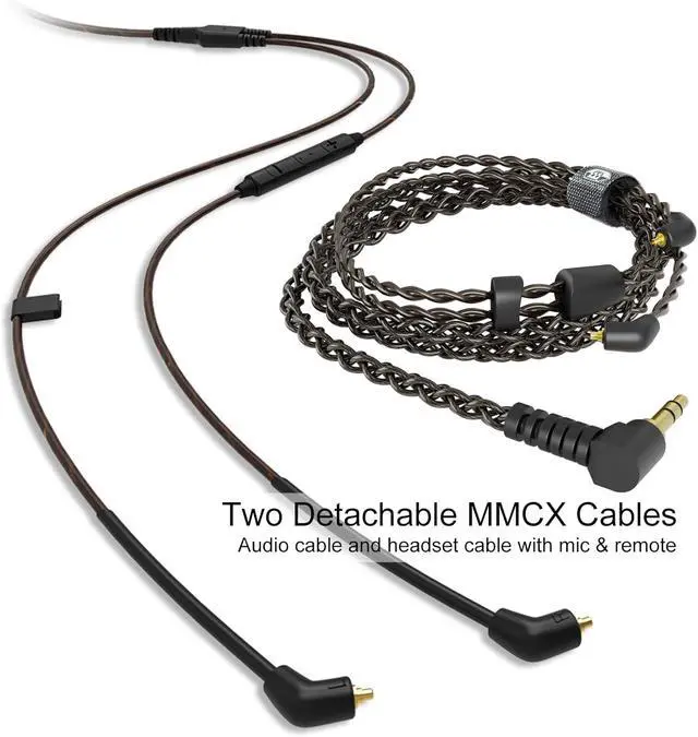 Alt view image 4 of 6 - Triple Driver in Ear Monitors Bmaster in-Ear Headphones with Silver-Plated MMCX Cable Ideal Earphones for Musicians Sound Engineers and DJs (Dark Brown)