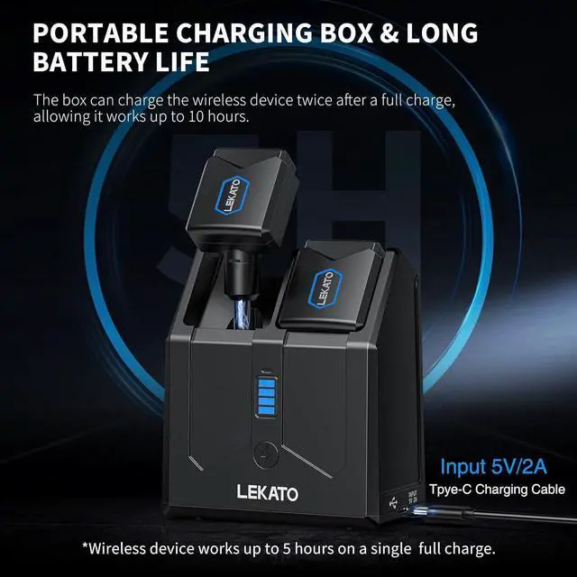 Alt view image 2 of 7 - Wireless Guitar Transmitter Receiver 5.8GHz Upgraded with Charging Box Guitar Wireless System High Fidelity Sound 4 Channels Audio System for Electric Guitar Bass