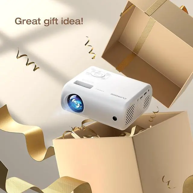 Alt view image 5 of 6 - Mini Projector, CLOKOWE 2025 Upgraded Portable Projector with 9000 Lux and Full HD 1080P, Movie Projector Compatible with iOS/Android Phone/Tablet/Laptop/PC/TV Stick/Box/USB Drive/Game Console