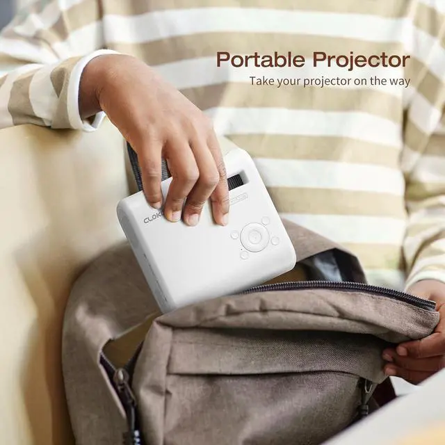 Alt view image 6 of 7 - Mini Projector, CLOKOWE 2024 Upgraded Portable Projector with 9000 Lux and Full HD 1080P, Movie Projector Compatible with iOS/Android Phone/Tablet/Laptop/PC/TV Stick/Box/USB Drive/Game Console