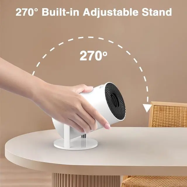 Alt view image 2 of 7 - [Built-in -Apps] PANSEBA 270°Adjustable Smart Mini Projector with WiFi 6 and Bluetooth, Auto Keystone Outdoor Movie Projector, Big Screen Home Portable Projector for Phone/TV Stick/Laptop/HDMI