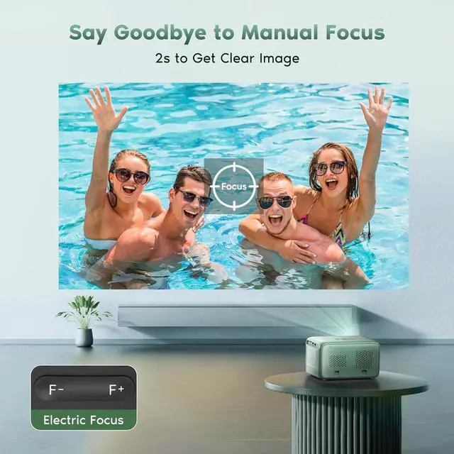 Alt view image 2 of 7 - 4K Projector with WiFi and Bluetooth, TMY Portable Projector with Zoom Function, Movie Projector for Phone/TV Stick/HDMI/USB/Laptop/DVD/PS5, Mini Projector for Bedroom or Outdoor