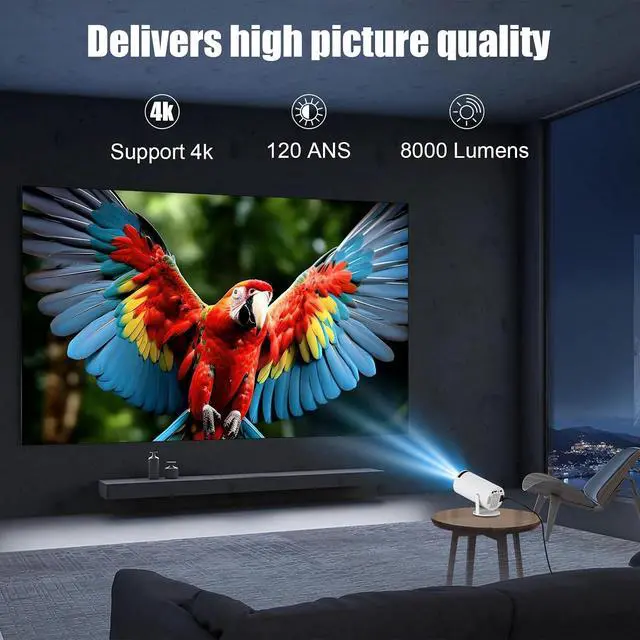 Alt view image 3 of 7 - Maypug Short Throw Projector 1200ANSI 3 Year Protection