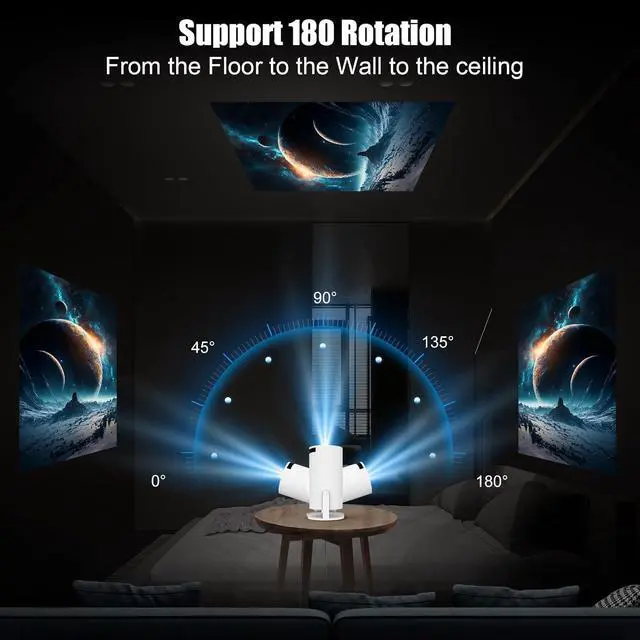 Alt view image 6 of 7 - Maypug Short Throw Projector 1200ANSI 3 Year Protection