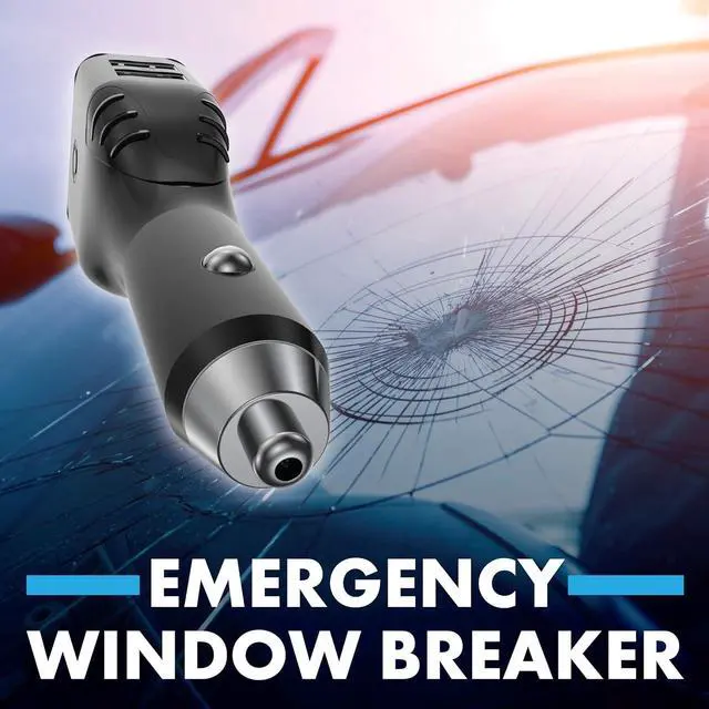 Alt view image 2 of 7 - Seatbelt Cutter & Glass Breaker - 6 in 1 Car Safety Tool Phone Charger Hammer for Window Emergency Flashlight Portable Power Bank Rescue A6 Escape Device (Ver 2.0) (3 Pack)