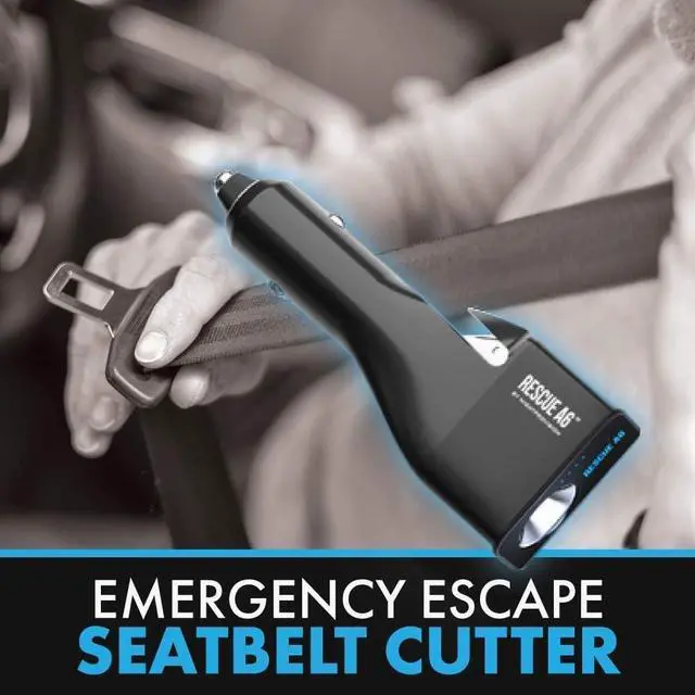 Alt view image 3 of 7 - Seatbelt Cutter & Glass Breaker - 6 in 1 Car Safety Tool Phone Charger Hammer for Window Emergency Flashlight Portable Power Bank Rescue A6 Escape Device (Ver 2.0) (3 Pack)