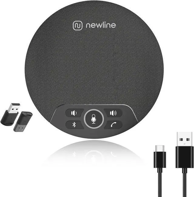 Main image of USB Conference Microphone Speaker with Dongle, Bluetooth Speakerphone, 360° Voice Pickup, 4 Mics, Portable USB Speakerphone w/Noise Reduction for Home Office, Meeting Teams, Zoom, NewPie 30