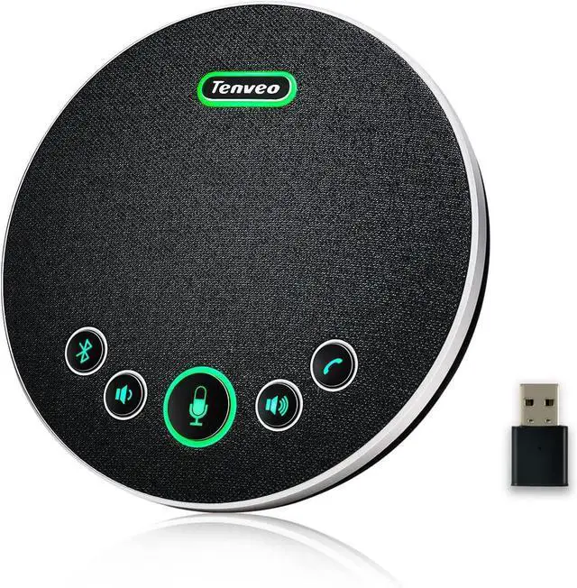 Main image of Conference Speaker with Microphone, Bluetooth/Wireless/USB omnidirectional Speakerphone Noise Cancelling Call 360° Pickup for Zoom MicroTeams OBS 10~12 People Online Meeting by DT