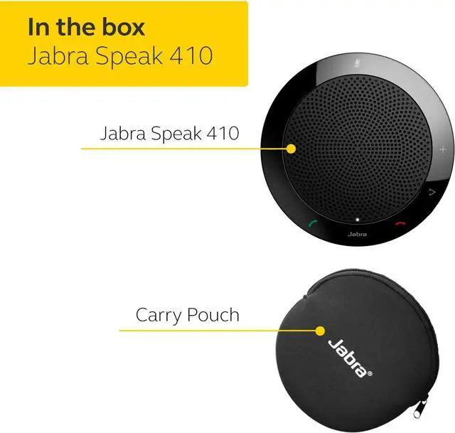 Alt view image 7 of 7 - Jabra Speak 410 Corded Speakerphone for Softphones  Easy Setup, Portable USB Speaker for Holding Meetings Anywhere with Outstanding Sound Quality