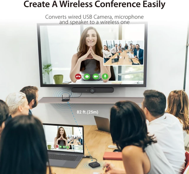 Alt view image 3 of 7 - j5create Wireless Extender for USB Webcam/Microphones/Speakers, Works with Windows and Mac, Not for TV and USB Mouse/Keyboard (JVW120)