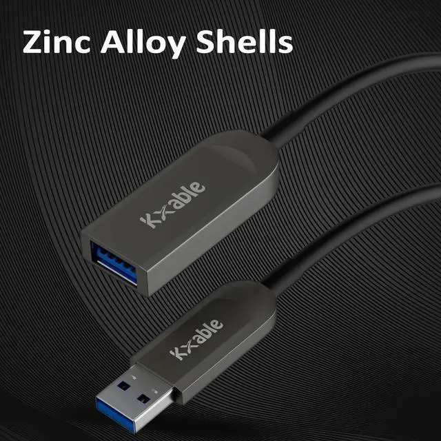 Alt view image 4 of 6 - USB 3.0 Extension Cable 50 Feet, USB Active Fiber Optical Male to Female Extender Cord, High Speed 5Gbps Data Transfer, Support USB 3.0 & USB 2.0, for Webcam, USB Hub, VR, Hard Drive, Printer