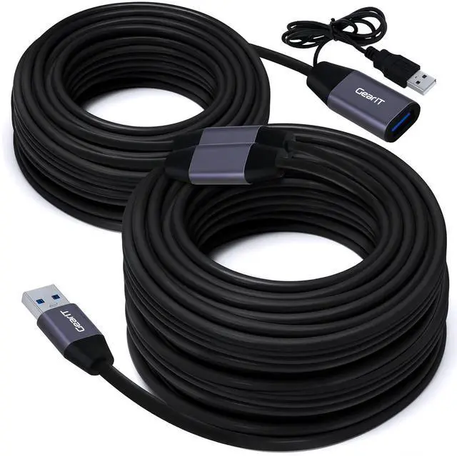 Main image of USB 3.0 Active Extension Cable (50 Feet) A-Male to A-Female USB Repeater with Signal Booster for Oculus Rift, Quest Link, Xbox 360 Kinect, PlayStation, Printer, Webcam - 50ft