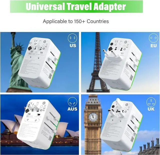 Alt view image 2 of 7 - RoamPlug Universal Travel Adapter with 4G WiFi Mobile Hotspot and US 1GB Data, All-in-One International Power Plug Adapter, 4 USB Ports and Max 70W Output for EU UK AUS