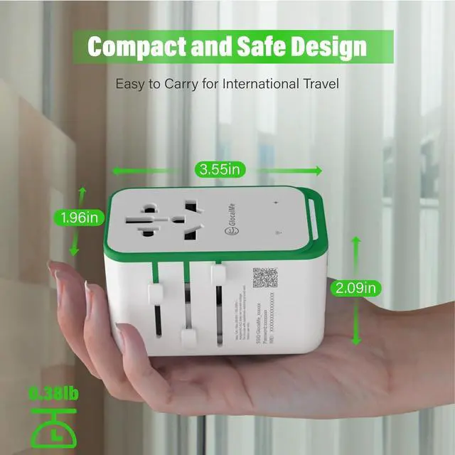 Alt view image 7 of 7 - RoamPlug Universal Travel Adapter with 4G WiFi Mobile Hotspot and US 1GB Data, All-in-One International Power Plug Adapter, 4 USB Ports and Max 70W Output for EU UK AUS