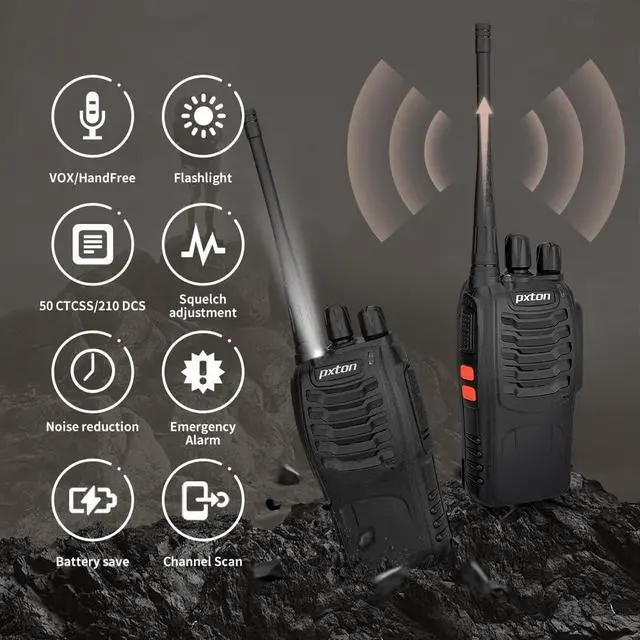 Alt view image 5 of 7 - walkie talkies for Adults Long Range with Upgraded Earpiece,radios walkie talkies Rechargeable Portable Two Way Radios with 6 Way Multi Gang Charger and Li-ion Battery (6 Pack)