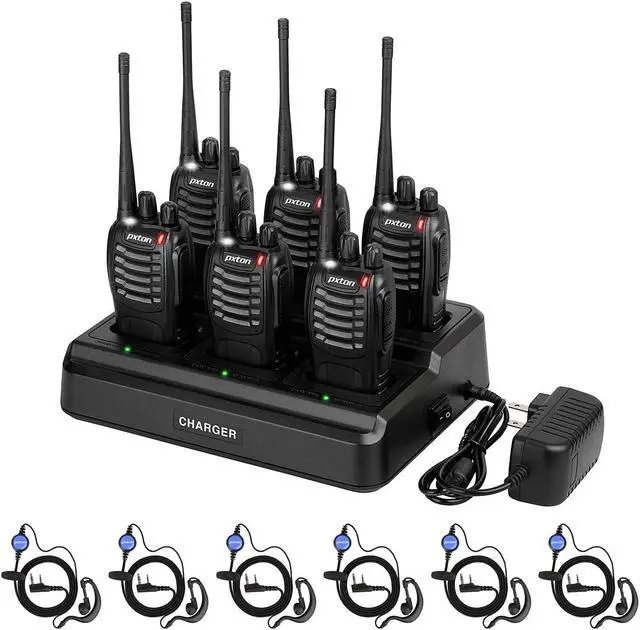 Alt view image 7 of 7 - walkie talkies for Adults Long Range with Upgraded Earpiece,radios walkie talkies Rechargeable Portable Two Way Radios with 6 Way Multi Gang Charger and Li-ion Battery (6 Pack)