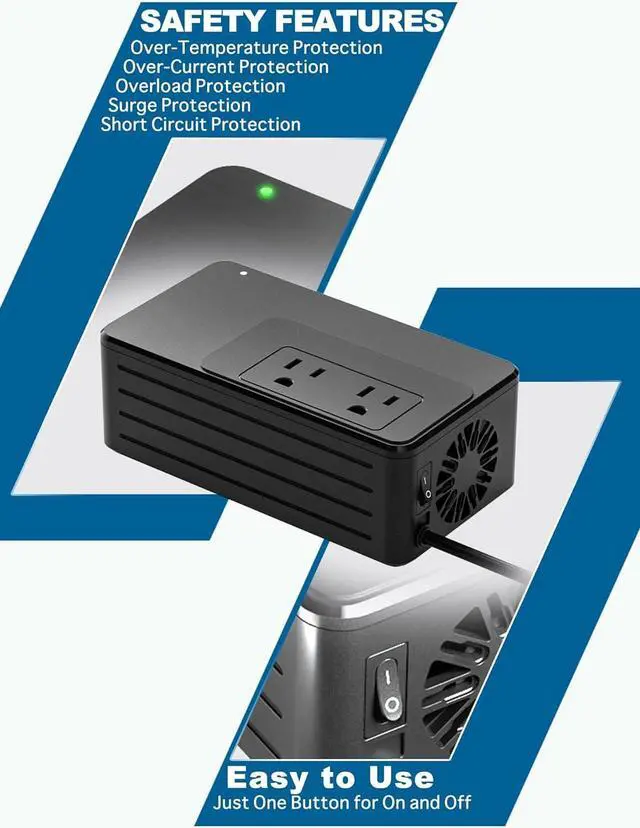 Alt view image 5 of 6 - 1200Watt Voltage Converter 220V to 110V for Any American Appliances such as Hair Dryer Straightener Curling Iron Coffee Maker, Step Down Transformer Travel Power Plug Adapter US to EU/UK/AU/Asia